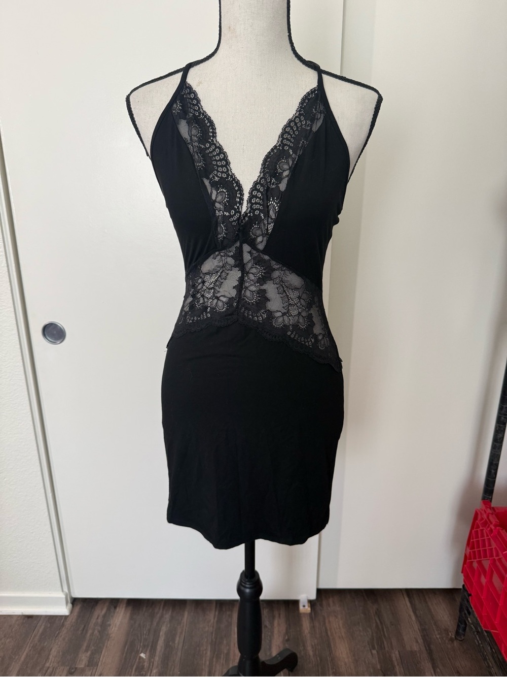 🖤 Black Lace Trim Slip Dress by H:ours 🖤